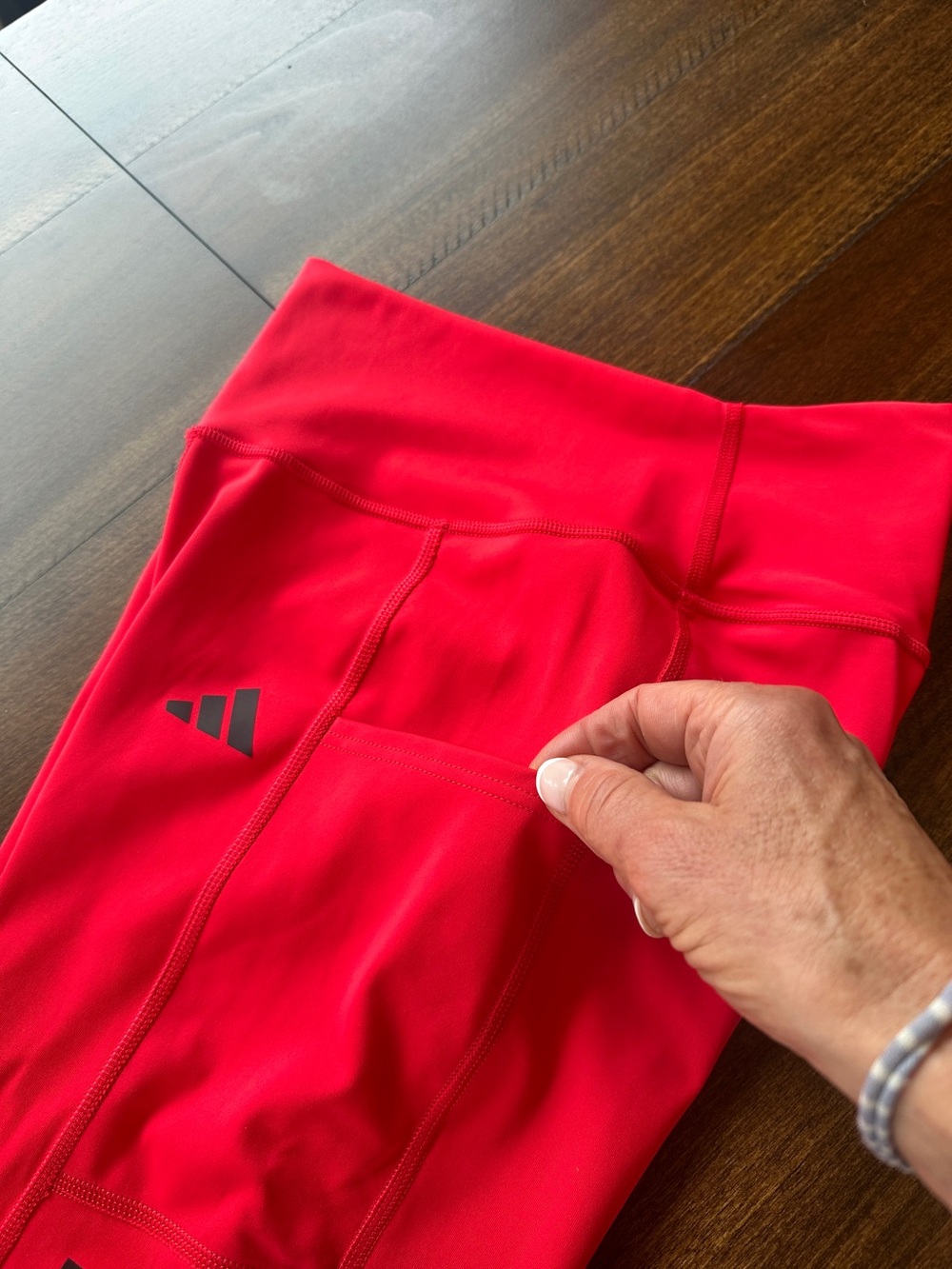 Adidas Optime 3-Stripes High-Rise Full Length Leggings Size Small Red - Picture 6 of 9